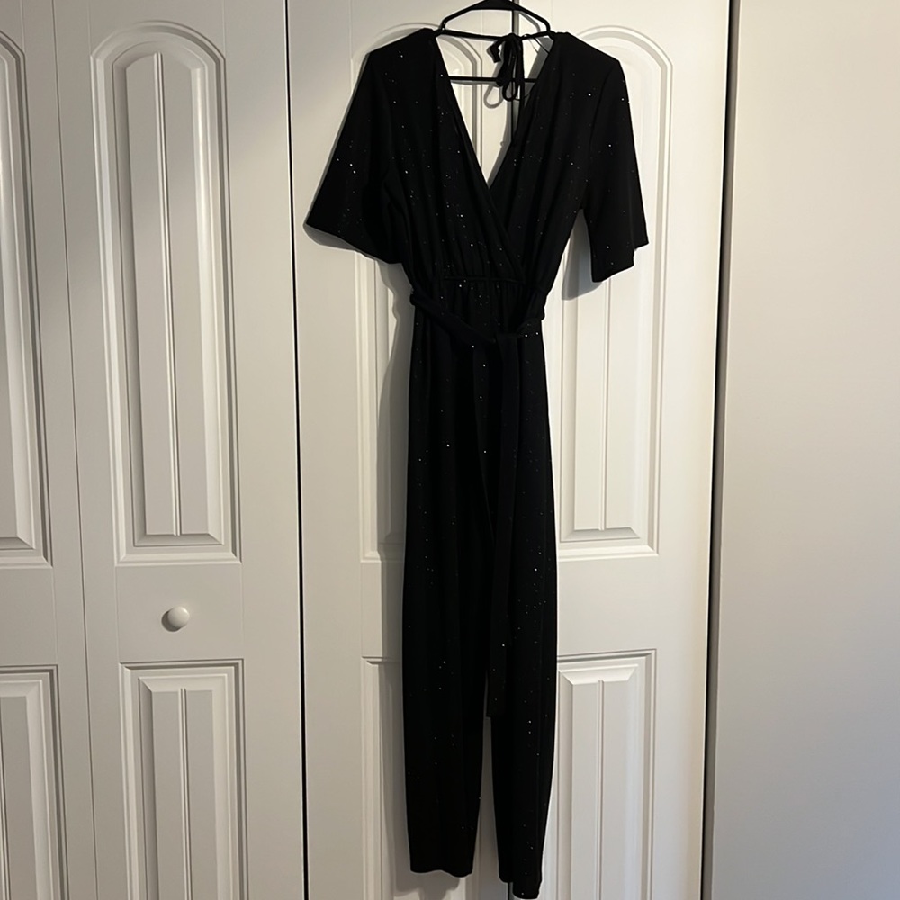 Francesca’s Black Sparkle Jumpsuit
